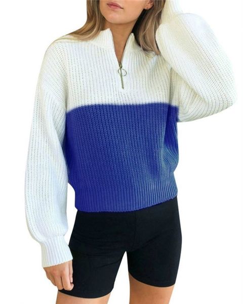 

wholesale fashion 2020 turtle neck woman long sleeve crop sweater te_38398uy, Black