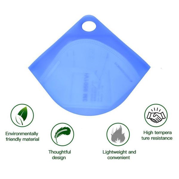 

food-grade silicone case face masks portable holder container mask storage box folder bag anti dust protective organizertde3