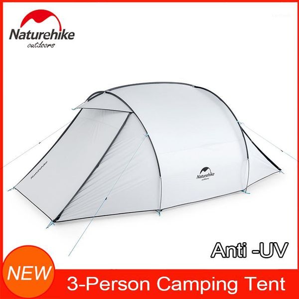 

tents and shelters naturehike 3-person family camping tent self-driving travel picnic outdoor vacation double layer waterproof anti-uv1