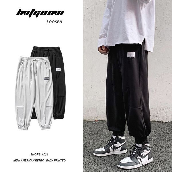 

2021 men's spring and winter's new thin hare leggy pants male clothes 97g6, Black