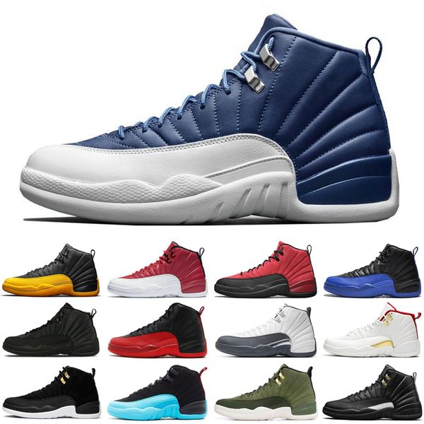 

2020 новые 12 12s мужские баскетбольные обувь темный конкорд серый обратный грипп игра такси индиго атлетика мужские тренеры спортивные крос, White;red