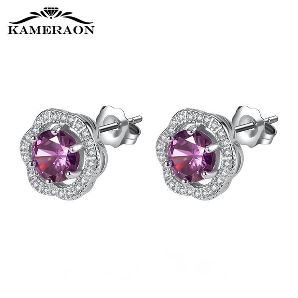 

stud shining year's earrings with rhinestones sterling silver 925 earring women nails korean jewelry gift girl, Golden;silver