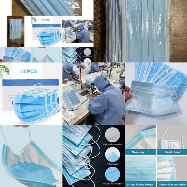 

facial 3 layers dustproof protective face cover anti-dust disposable salon earloop mouth mask party masksoutletgijccn7h8m