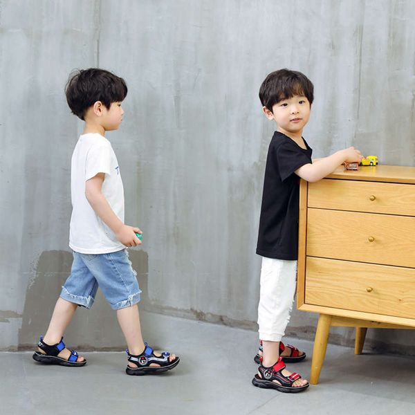 

sandals 2019 new boys' summer kids' open toe beach sho4qe0, Black;red