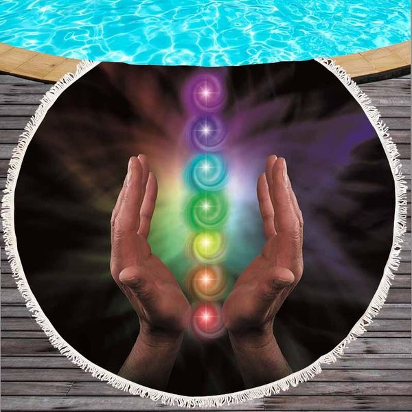 

round beach towel summer microfiber towels 150cm wall decor tapestry swimming buddha printed bath picnic mat blanket towels wmtkwa