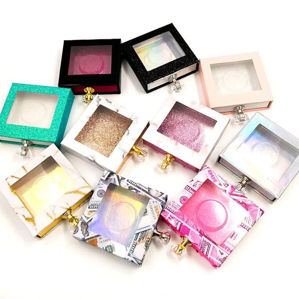 

false eyelashes 100pc square eyelash box with crown wholesale custom your own logo package mink lashes dhl/ups