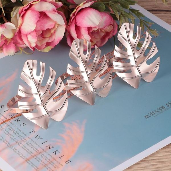 

6pcs hawaii wedding party napkin ring monstera napkin holder multi-purpose napkin clasp simple alloy ring rosy go qyldgf
