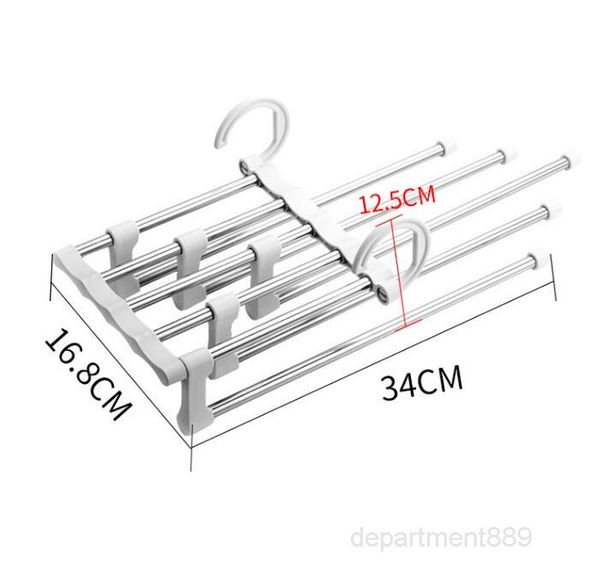 

5 in 1 multi-functional rack adjustable pants tie storage shelf closet organizer stainless steel clothes hanger owb2903