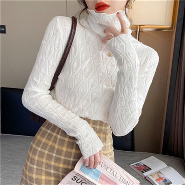 

thick 2021 new white turtleneck jumper for female autumn and winter 1 t8wc, White;black
