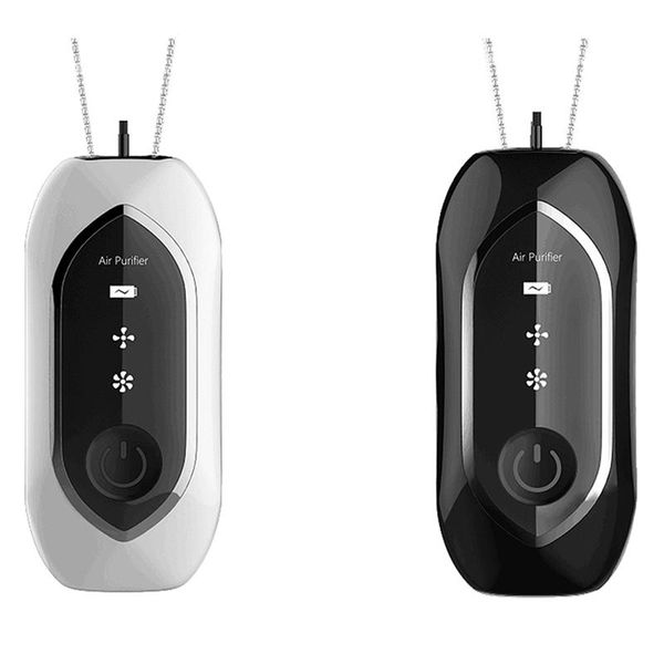 

2 pcs hanging neck air purifier, fashionable personal wearable mini necklace air purifier negative ion generator