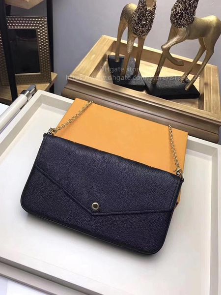 

fashion genuine leather luxury letter shoulder bag lady messenger bag chain wallet ing, Red;black