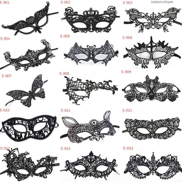 

factoryj6u9half lace masquerade venetian face black/white halloween mask for christmas cosplay party night club/ball eye masks