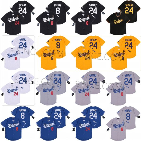 

2020 new los angeles 8 24 bryant kb black mamba dodgers baseball jersey stitched name stitched number s-5xl men youth women, Blue;black