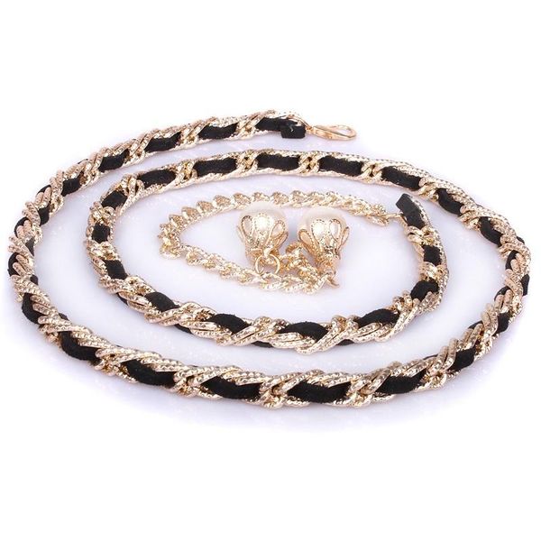 

lady dress waistband women's new design decorate belt female joker waist chain metal woven dress decoration skirt belt b-9043, Black;brown