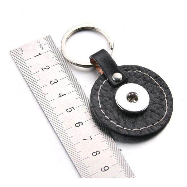 

5 colors round pu leather snap button keychain snap jewelry keyring fit diy 18mm snap button jewelry key cha bbyzvf