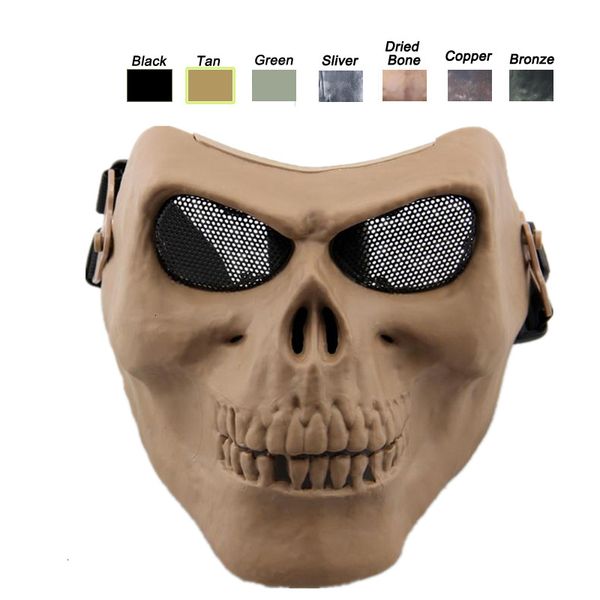 

factoryky7wshooting equipment protection cosplay outdoor half face gear tactical airsoft skull skeleton mask