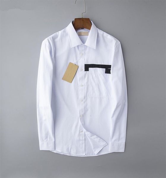 

2019 brand men's business casual men's shirt, long sleeved striped shirt, new men's fashion association, polo shirt d5, White;black