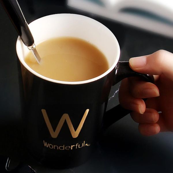 

geekhom ceramic coffee mugs with gift box and spoon brief europe style letter tea milk mug with lid couple gifts drinkware wmtzaz bdesybag