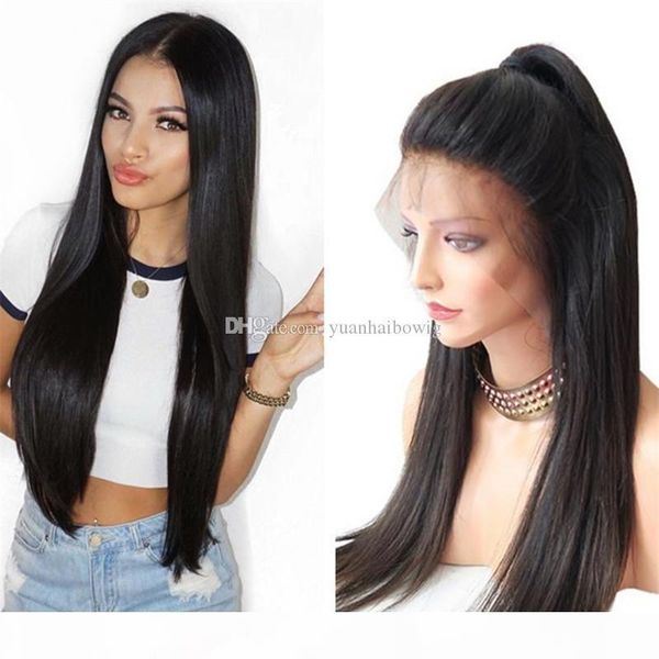 

wholesale silk straight brazilian hair wig natural color 100 human hair full lace wig ing, Black;brown