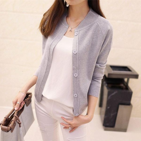 

2021 new spring summe women knit cardigan sweater short female a little shawl knitted jacket casual long sleeve outerwear, White;black
