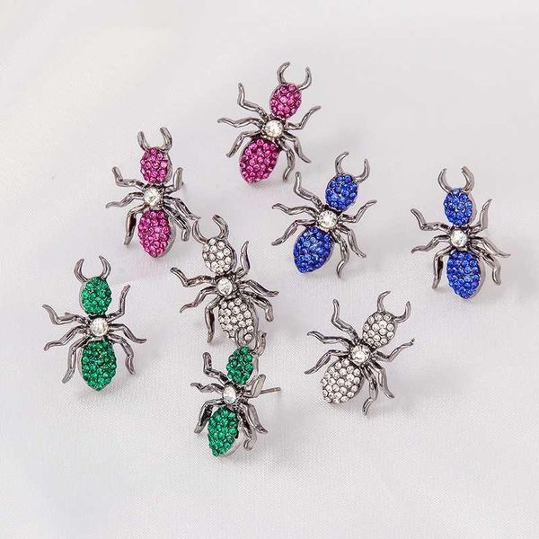 

insect ant women's earrings inlay new coming animal brincos stud earring for girls rose red party gift1, Golden;silver
