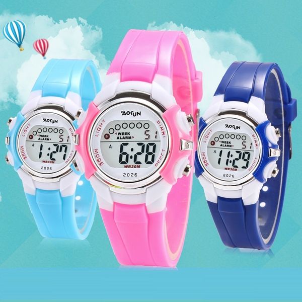 

design waterproof boys children outdoor sport kids girls digital light up watches wholesale fashion students leisure gift electronic watch
