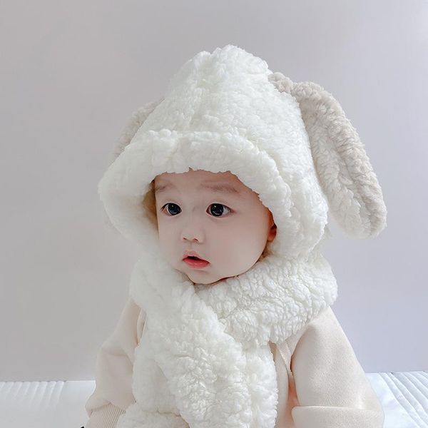 

beanies 2-8 years old boys girls winter child novelty caps warm cute bear ear hat casual plush scarf gloves set kids