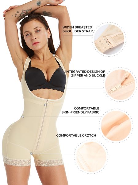 

waist trainer binders tummy body shapers corset modeling strap slimming belt underwear butt lifter reductive strip women faja, Beige