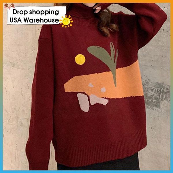 

turtleneck large size female sweater women wear new loose ins lazy wind thick warm base cute sweater women 2020 streetwear1, White;black