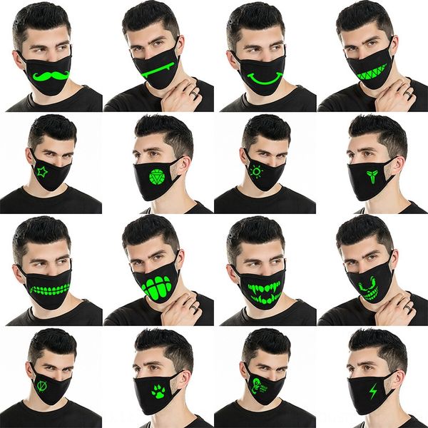 

3luiu halloween personality expression funny dust printing cotton halloween luminous personality facial mask facial expression funny dust pr