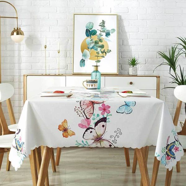 

gelandot colorful butterfly pvc tablecloth waterproof oil heat insulation lovely animal table mat ins style easy to clean
