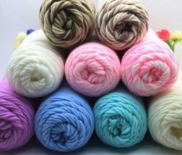 

100g/pcs eight-strand scarf thread wholesale milk cotton baby stick needle thick wool multi-strand cotton thread, Black;white