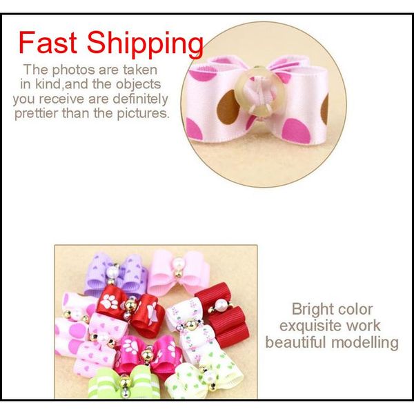 

cute pet dog bow loverly bowknot dog tie for puppy dog accessories with rubber band cute pet h qylhdz sweet07