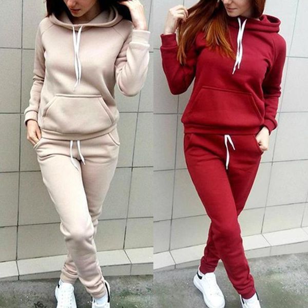 

gym clothing simple women's autumn sports suit hooded sweatshirts and pants set for exercise ys-buy1, White;black