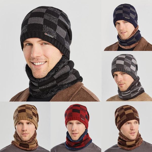 

beanies skullies winter windproof thick knitted hat outdoor warm cycling ear mask wool caps neck warmer knit