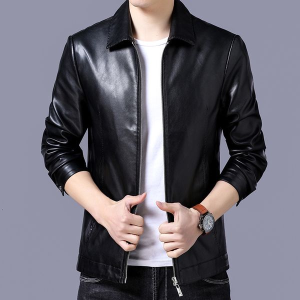 

2021 spring and autumn new lapel fashion long sleeve thin fit men's jacket, Black;brown