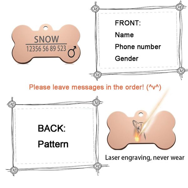 

new cat dog id tag бесплатная гравировка собака воротник воротник домашних животных очарование домашнее животное название кулон костяное оже