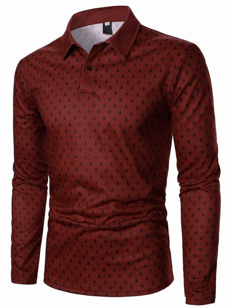 

men allover geo print polo shirt d0n1#, White;black