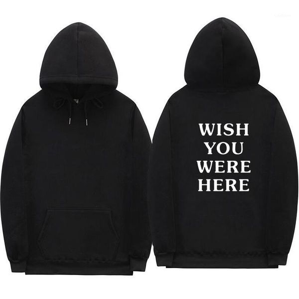

men's hoodies & sweatshirts wish you were here hoodies good fashion letter print hoodie streetwear man and woman pullover sweatshirt1, Black
