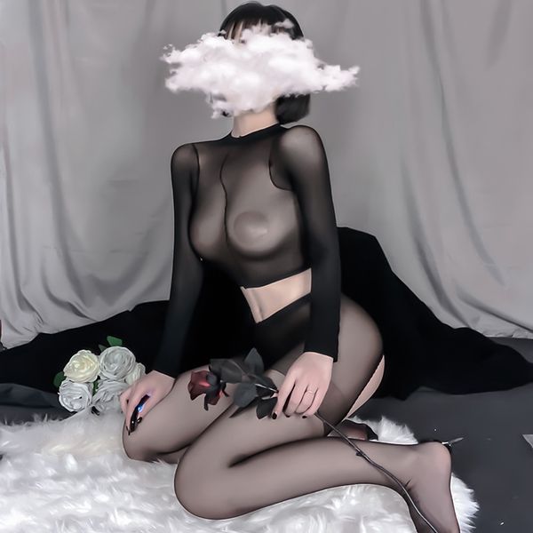 

pajamas underwear super coquettish abnormal dew students transparent tulle bed extreme shame temptation, Red;black