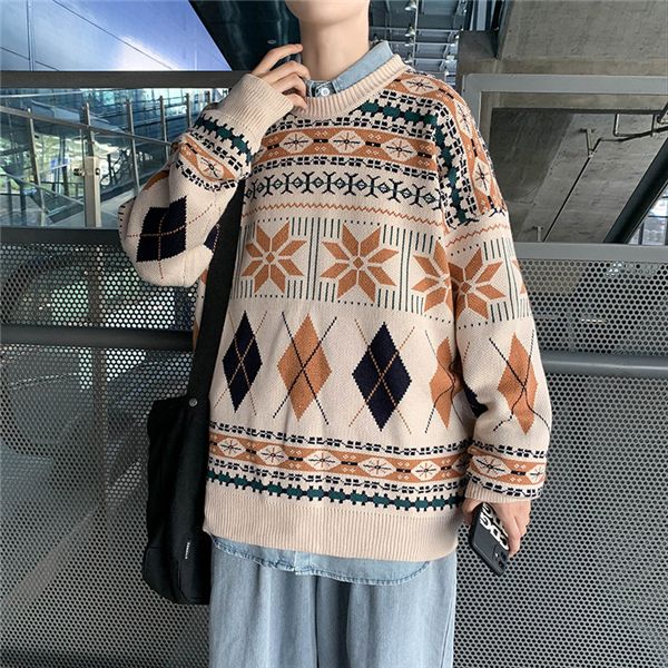 

mens sweaters men women round neck long sleeve sweater mens casual sweatshirt thick clothing looser twist size -xxl, White;black