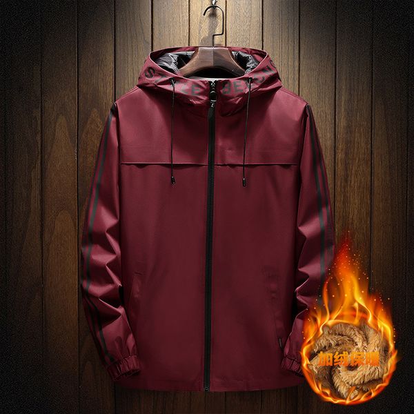 

plush hooded autumn and winter trend handsome work jacket thickened clothes men's windbreaker coat, Black;brown