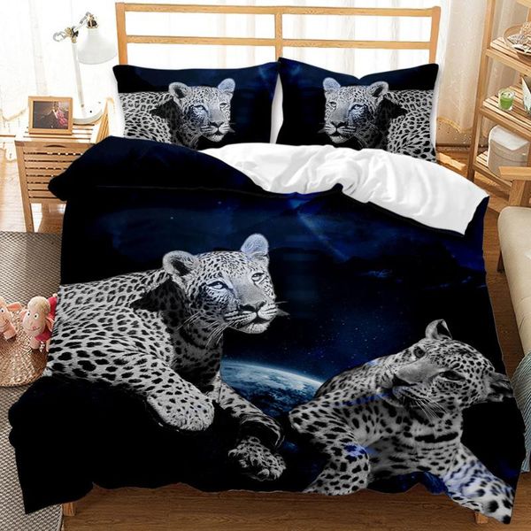 

wild cheetah 3d printed duvet cover 3pcs quilt cover bedding set  king comforter single double bedclothes for boys