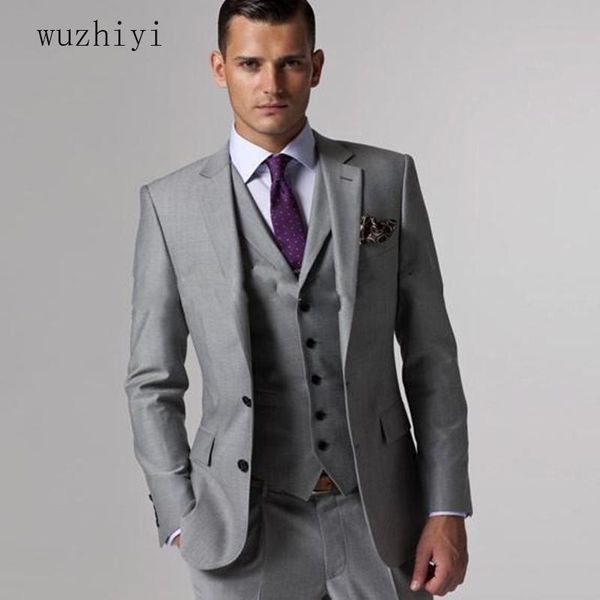 

wuzhiyi bridegroom suit ternos masculino slim fit custom made grey men suit,terno masculino gray wedding groom from mens, White;black