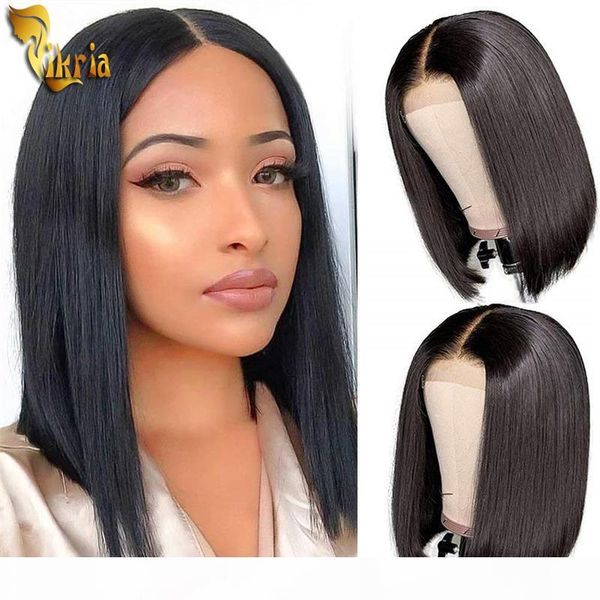 

brazilian indian wig straight short bob lace front wigs 13x4lace front human hair wigs full lace wigs pre plucked hairline for black women, Black;brown