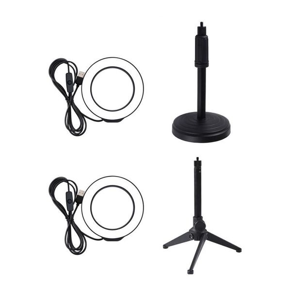 

led studio ring light with tripod/round tripod p video dimmable camera phone lamp lights fill light hd flash led lighting