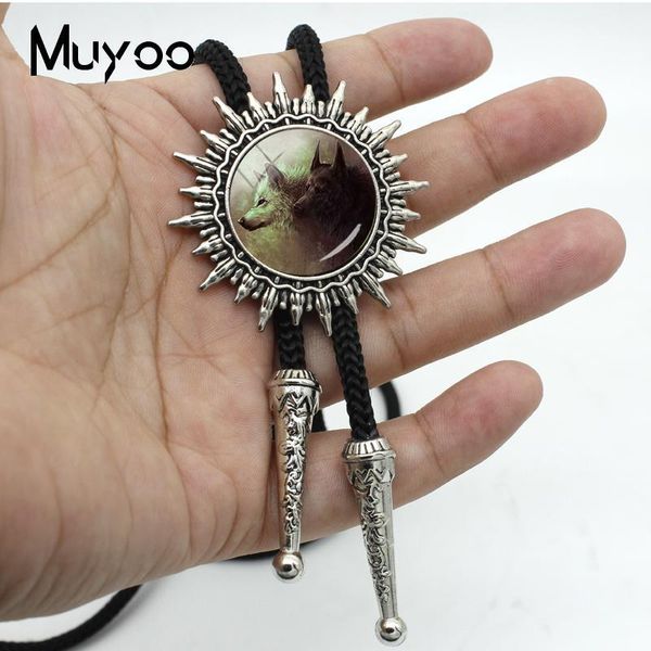 

bolo-00124 new fashion the wild wolf slide neckties metal ties for gift glass roundn bolo tie fashion metal bolo tie men1, Golden;silver