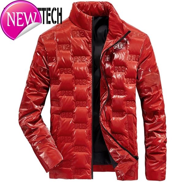 

2020 new winter jacket men thick casual solid color bright duck down parka coat slim warm waterproof down jacket male clothing, Black