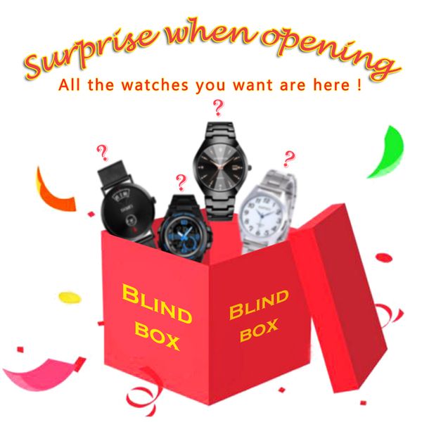 

blind box for men's wrist watch christmas gift lucky package limited editon speical brand surprise gift customized watches, Slivery;brown