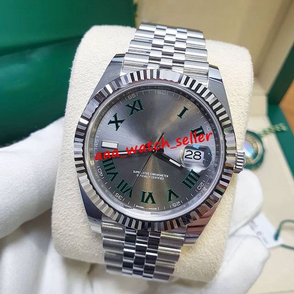 

u1 factory 10 styles mens fashion watches 126334 wimbledon 126333 126301 grey roman dial fluted bezel jubilee bracelet sport wristwatches, Slivery;brown